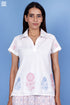 Slub Cotton Dolly Top With Chikankari Embroidery